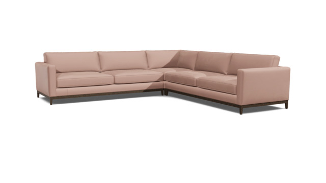 Pink Velvet Large Corner Sofa - Modern Style Corner Custom Sofa In Stain Resistant Velvet - Darwin Range - image 1