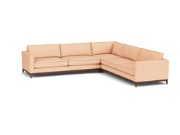 Pink Velvet Large Corner Sofa - Modern Style Corner Custom Sofa In Stain Resistant Velvet - Darwin Range - thumbnail 1