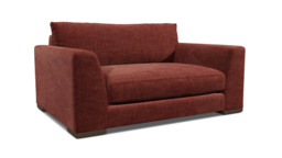 Purple Velvet Loveseat Armchair - Modern Snuggle Cuddler Custom Arm Chair In Easy Clean Velvet - Kingston Range