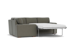 Grey Fabric 1X2.5 Seater Corner Sofabed - Modern Pull Out Custom Sofa Bed In Easy Clean Fabric - Sloane Range
