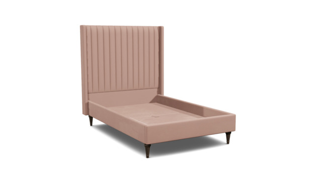 Pink Velvet Double Bed Frame - Modern Style Bed With Headboard In Stain Resistant Velvet - Wokingham Range - image 1