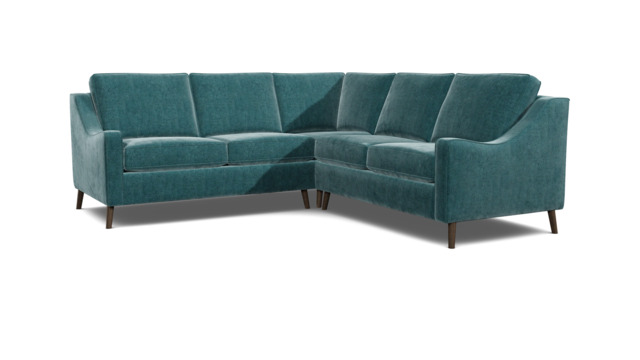 Teal 2 Seater Corner Sofa - Modern Style Fabric Luxury Premium Corner Sofa - Weymouth Range - image 1