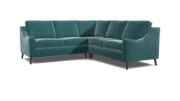 Teal 2 Seater Corner Sofa - Modern Style Fabric Luxury Premium Corner Sofa - Weymouth Range - thumbnail 1