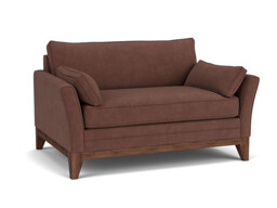 Purple Velvet Loveseat Armchair - Modern Snuggle Cuddler Custom Arm Chair In Easy Clean Velvet - Exmouth Range - thumbnail 1