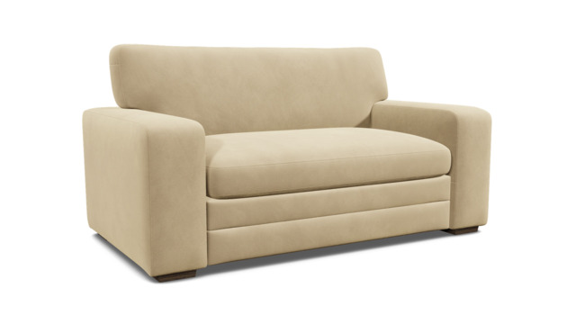 Cream Fabric Loveseat Armchair - Modern Snuggle Cuddler Custom Arm Chair - Sloane Range - image 1