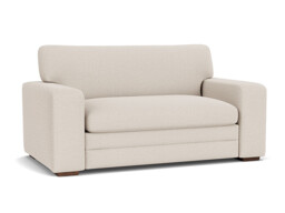 Cream Fabric Loveseat Armchair - Modern Snuggle Cuddler Custom Arm Chair - Sloane Range - thumbnail 1