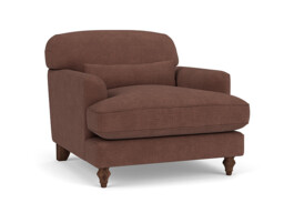 Purple Velvet Armchair - Traditional Ladies Custom Arm Chair In Easy Clean Velvet - Galloway Range - thumbnail 1