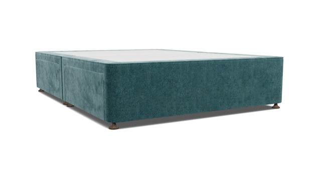 Teal Velvet King Size Bed Divan - Modern Style Divan Base In Stain Resistant Velvet - Barnsley Range - image 1