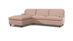 Pink Velvet 3.5 Seater Sofabed With Chaise - Traditional Fold Out Custom Sofa Bed In Stain Resistant Velvet - Helston Range - thumbnail 1