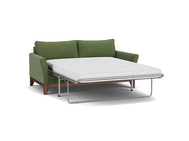 Green Linen 3 Seater Sofabed - Modern Fold Out Custom Sofa Bed - Exmouth Range - image 1