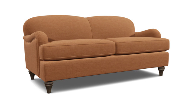 Orange Velvet 3.5 Seater Sofa - Traditional Style Custom Sofa In Stain Resistant Velvet - Lincoln Range - image 1