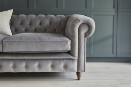 Brown Tan 3 Seater Leather Sofa -Traditional Chesterfield Style Button Back Medium Premium Top Grain Leather Sofa - Harrington Range - thumbnail 5