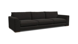Black Velvet 4 Seater Sofa - Modern Style Custom Sofa In Easy Clean Velvet - Kingston Range - thumbnail 1