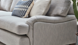 White Chenille 3.5 Seater Corner Sofa - Traditional Style Custom Sofa In Stain Resistant Chenille - Helston Range - thumbnail 4