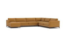 Darwin Bold U-Shape Corner Sofa - Orange - Darlings of Chelsea - thumbnail 1