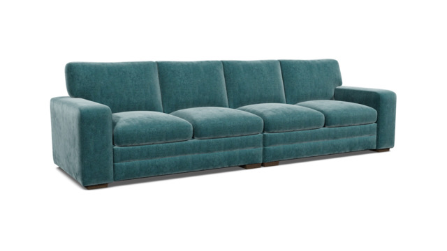 Teal Velvet 5 Seater Sofa - Modern Style Custom Sofa In Stain Resistant Velvet - Sloane Range - image 1