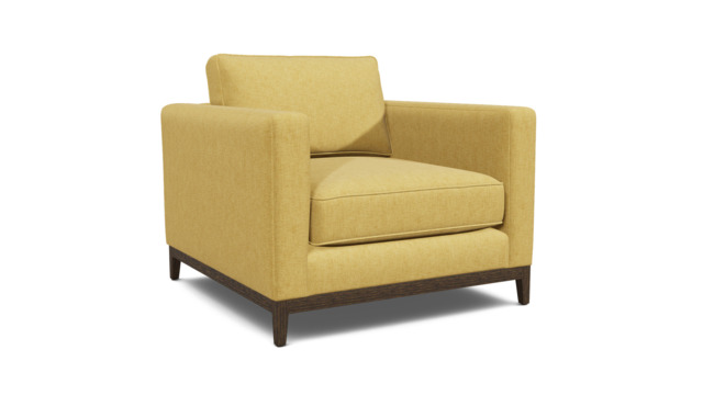 Yellow Velvet Armchair - Modern Accent Custom Arm Chair In Stain Resistant Velvet - Darwin Range - image 1