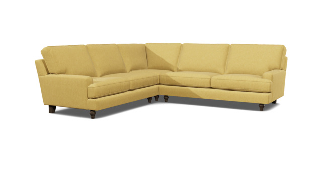 Yellow Velvet 4 Seater Corner Sofa - Modern Style Custom Sofa In Stain Resistant Velvet - Whinfell Range - image 1