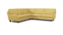 Yellow Velvet 4 Seater Corner Sofa - Modern Style Custom Sofa In Stain Resistant Velvet - Whinfell Range - thumbnail 1