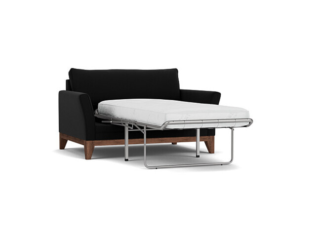 Black Velvet Loveseat Armchair Sofabed - Modern Pull Out Chair Bed In Easy Clean Velvet - Exmouth Range - image 1
