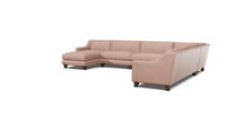 Banbury Large Luxury U-Shape Corner Sofa in Pink - Darlings of Chelsea
