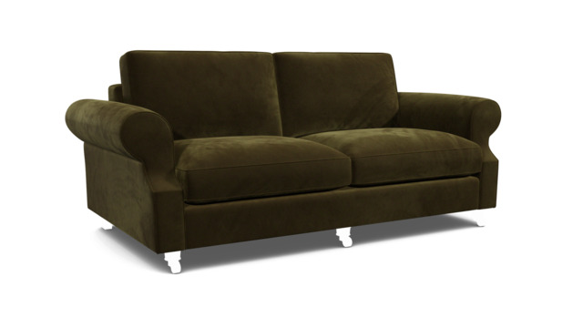 Green Linen 4 Seater Sofa - Traditional Style Custom Sofa Settee - Kendal Range - image 1