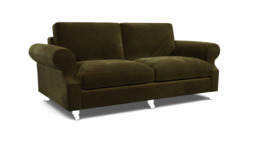 Green Linen 4 Seater Sofa - Traditional Style Custom Sofa Settee - Kendal Range - thumbnail 1