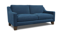 Blue Velvet 3 Seater Sofa - Modern Style Custom Sofa In Easy Clean Velvet - Banbury Range - thumbnail 1