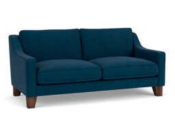Blue Velvet 3 Seater Sofa - Modern Style Custom Sofa In Easy Clean Velvet - Banbury Range - thumbnail 1