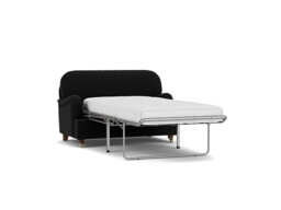 Black Velvet Loveseat Armchair Sofabed - Traditional Style Single Chair Bed In Easy Clean Velvet - Helston Range