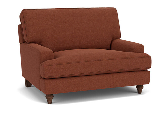 Red Velvet Loveseat Armchair - Modern Snuggle Cuddler Custom Arm Chair In Easy Clean Velvet - Whinfell Range - image 1