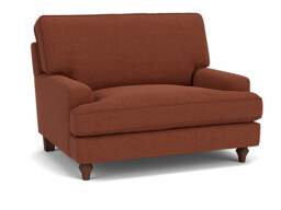 Red Velvet Loveseat Armchair - Modern Snuggle Cuddler Custom Arm Chair In Easy Clean Velvet - Whinfell Range