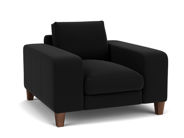 Black Velvet Armchair - Modern Accent Custom Arm Chair In Easy Clean Velvet - Kingly Range - image 1