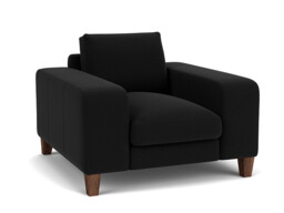 Black Velvet Armchair - Modern Accent Custom Arm Chair In Easy Clean Velvet - Kingly Range - thumbnail 1
