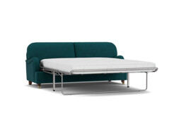 Teal Velvet 4 Seater Sofabed - Traditional Fold Out Custom Sofa Bed In Stain Resistant Velvet - Helston Range - thumbnail 1