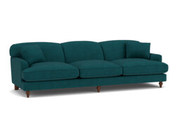 Teal Velvet 3 Seater Sofa - Traditional Style Custom Sofa In Stain Resistant Velvet - Galloway Range