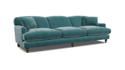 Teal Velvet 3 Seater Sofa - Traditional Style Custom Sofa In Stain Resistant Velvet - Galloway Range