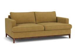 Yellow Velvet 3 Seater Sofa - Modern Style Custom Sofa In Stain Resistant Velvet - Oakham Range - thumbnail 1
