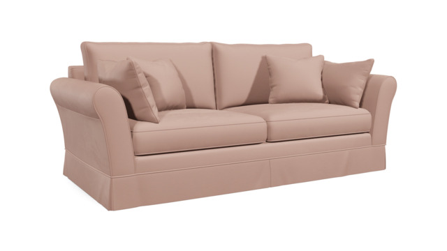 Pink Velvet 4 Seater Sofa - Traditional Large Custom Sofa In Stain Resistant Velvet - Jude Range - image 1
