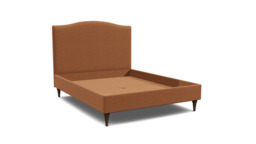 Orange Velvet King Size Bed Frame - Traditional Low End With Large Headboard In Stain Resistant Velvet - Avebury Range - thumbnail 1
