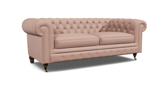 Pink Velvet 3 Seater Sofa - Traditional Chesterfield Style Custom Sofa In Stain Resistant Velvet - Harrington Range - image 1