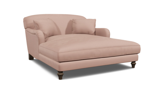 Darlings of Chelsea Evelyn Stylish Pink Loveseat Chaise Day Bed - image 1