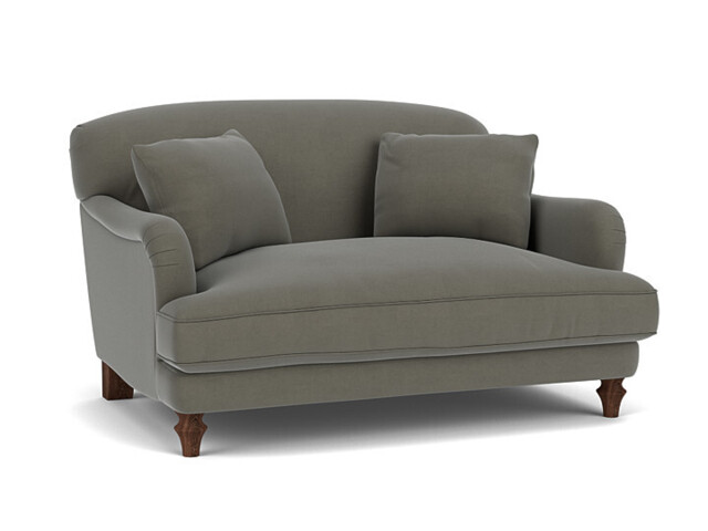 Grey Fabric Loveseat Armchair - Traditional Snuggler Cuddler Custom Arm Chair In Easy Clean Fabric - Evelyn Range - image 1