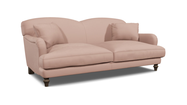Pink Velvet 3 Seater Sofa - Traditional Style Custom Sofa In Stain Resistant Velvet - Evelyn Range - image 1