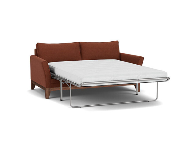 Red Velvet 3 Seater Sofabed - Modern Fold Out Custom Sofa Bed In Easy Clean Velvet - Exmouth Range - image 1