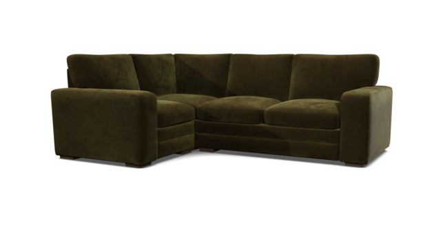 Green Linen 1X2.5 Seater Corner Sofabed - Modern Pull Out Custom Sofa Bed - Sloane Range - image 1