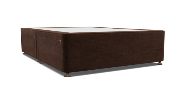 Brown Velvet Double Bed Divan - Modern Style Divan Base In Easy Clean Velvet - Barnsley Range - image 1