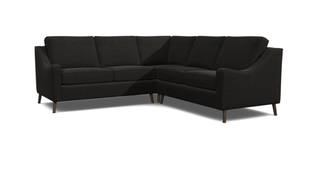 Black 2 Seater Corner Sofa - Modern Style Fabric Luxury Premium Corner Sofa - Weymouth Range - image 1