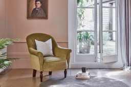 Purple Velvet Armchair - Traditional Accent Custom Arm Chair In Easy Clean Velvet - Morley Range - thumbnail 3