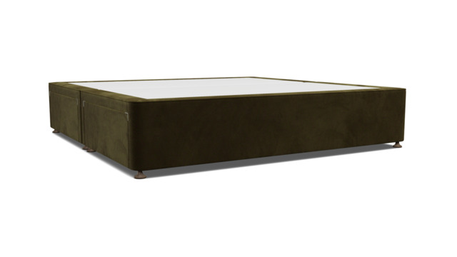 Green Linen Emperor Size Bed Divan - Modern Style Divan Base - Barnsley Range - image 1